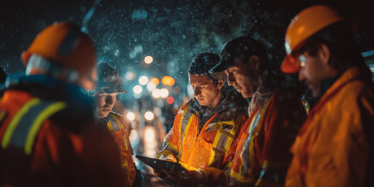 Safety crew working together