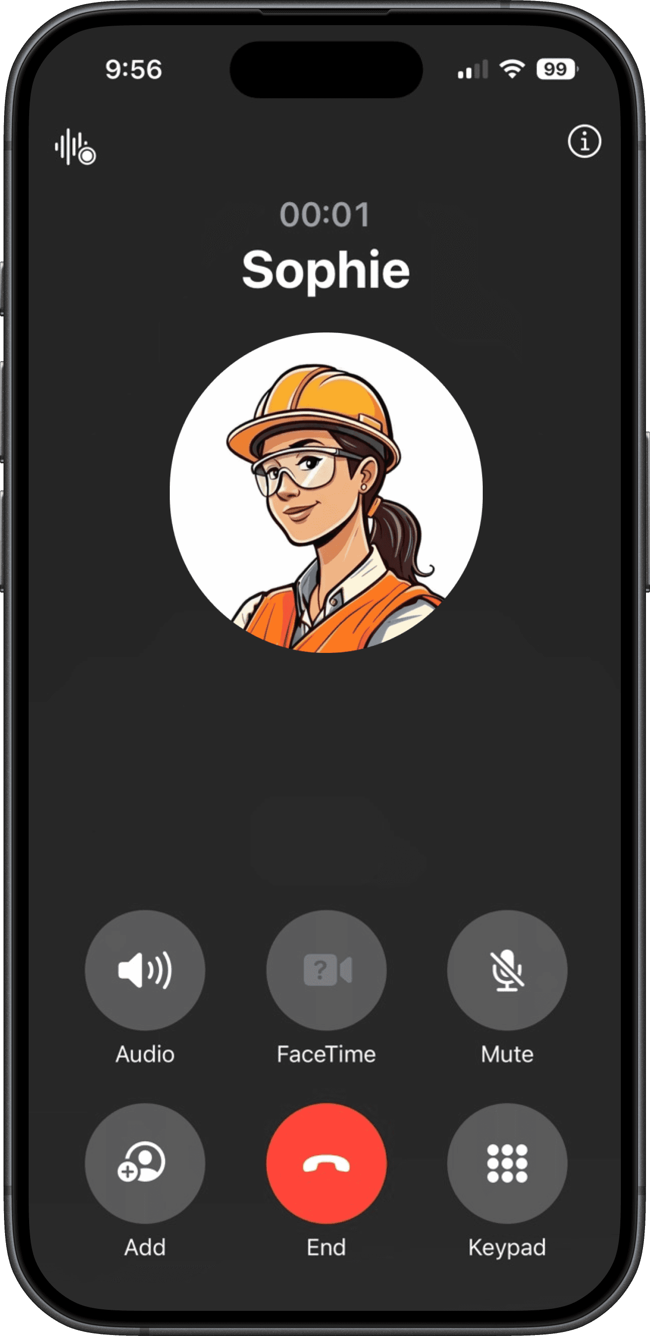 Call Sophie AI for hands-free safety guidance - construction worker phone support